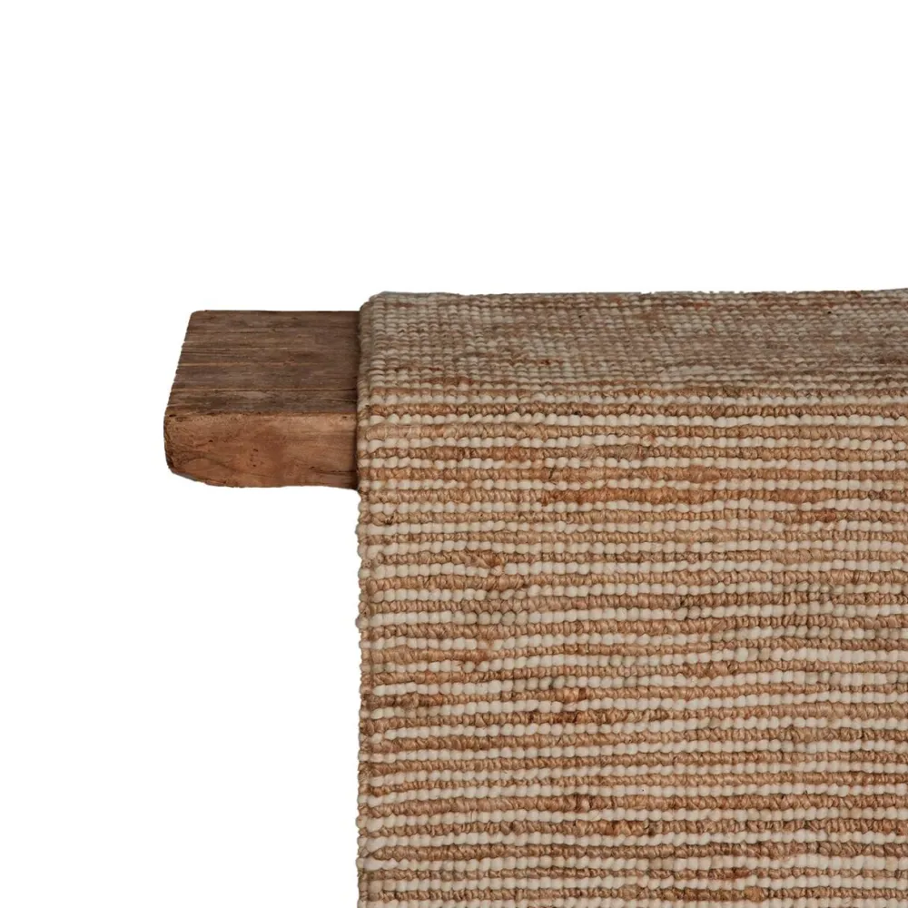 Tell Me More Entré|Tæpper & Måtter>Hemp Wool Stripe Rug Nature 80x200 cm