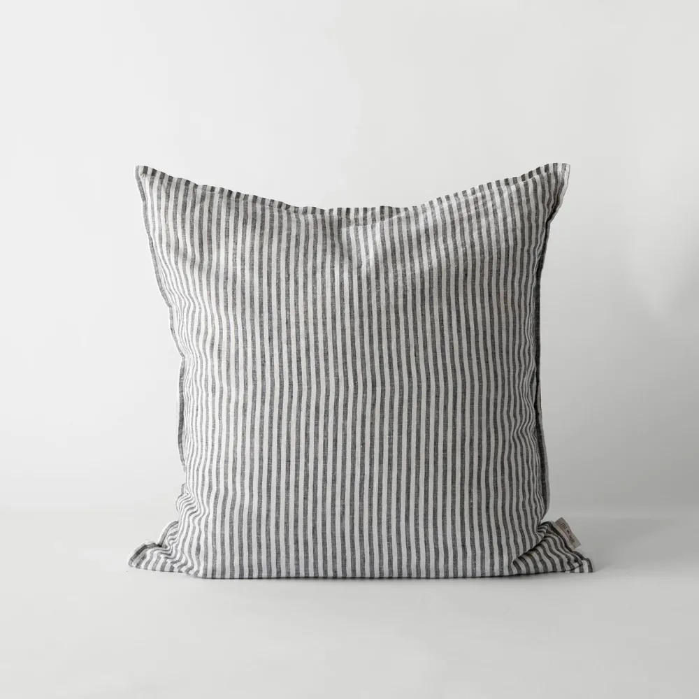 Tell Me More Puder>Linen Cushion Grey/White 50x50 cm
