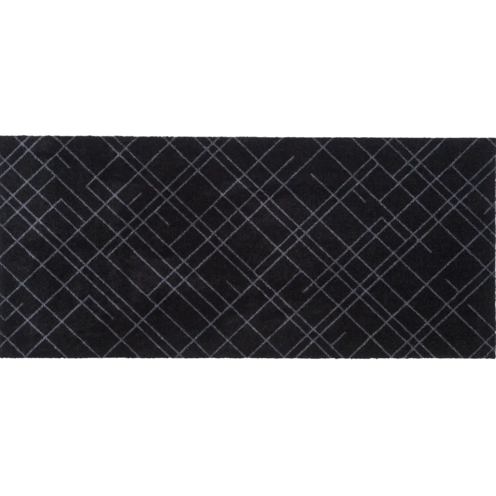 Tica Copenhagen Tæpper & Måtter>Lines Smudsmåtte Sort/Grå 67x150 cm