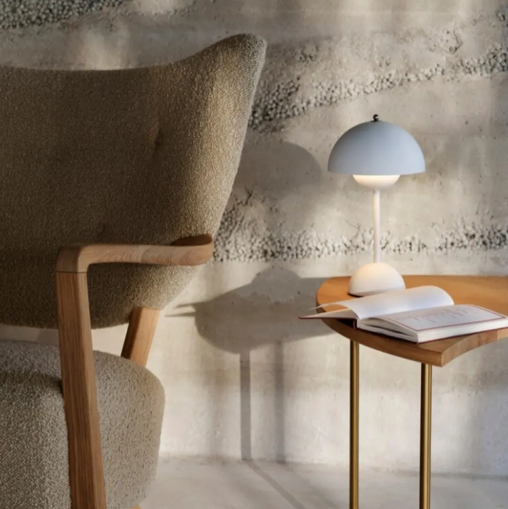 Børn &Tradition Belysning|Bordlamper>Flowerpot Portable Table Lamp VP9 Matt White