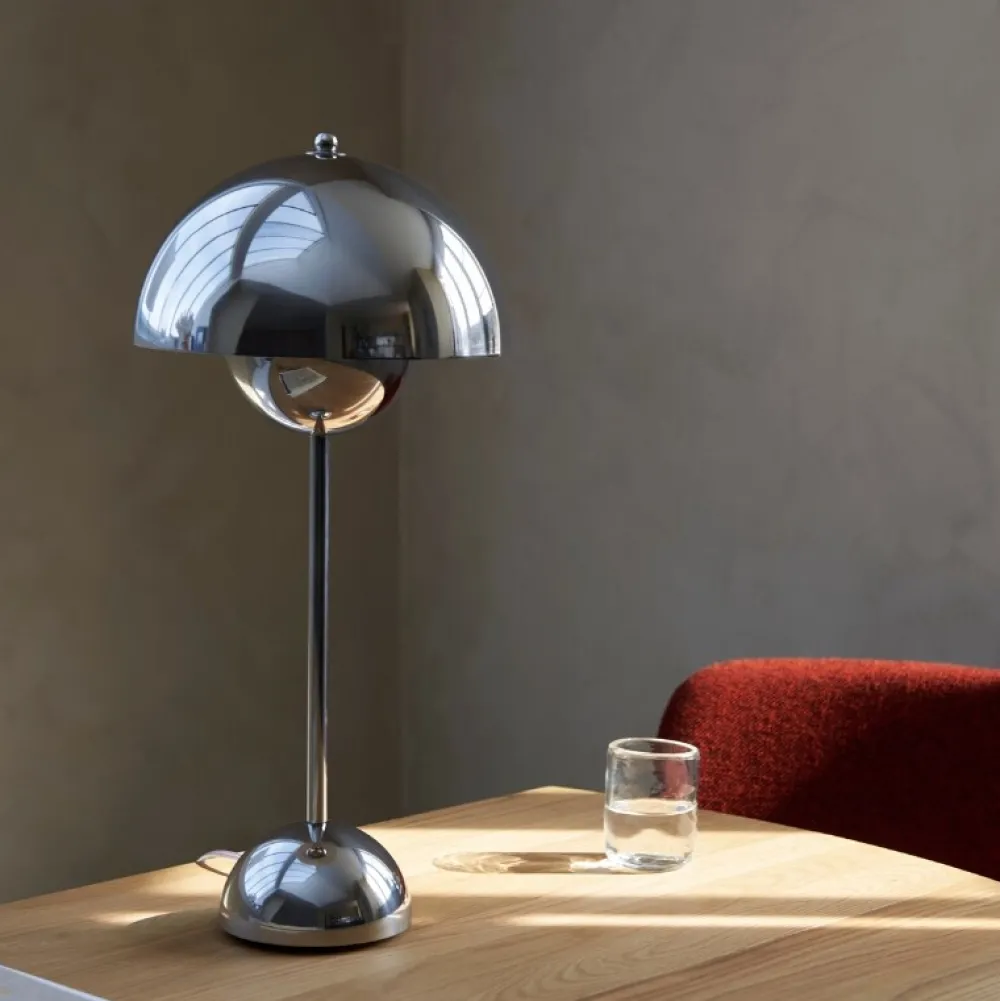 Børn &Tradition Børneværelse|Belysning>Flowerpot Table Lamp VP3 Chrome Plated