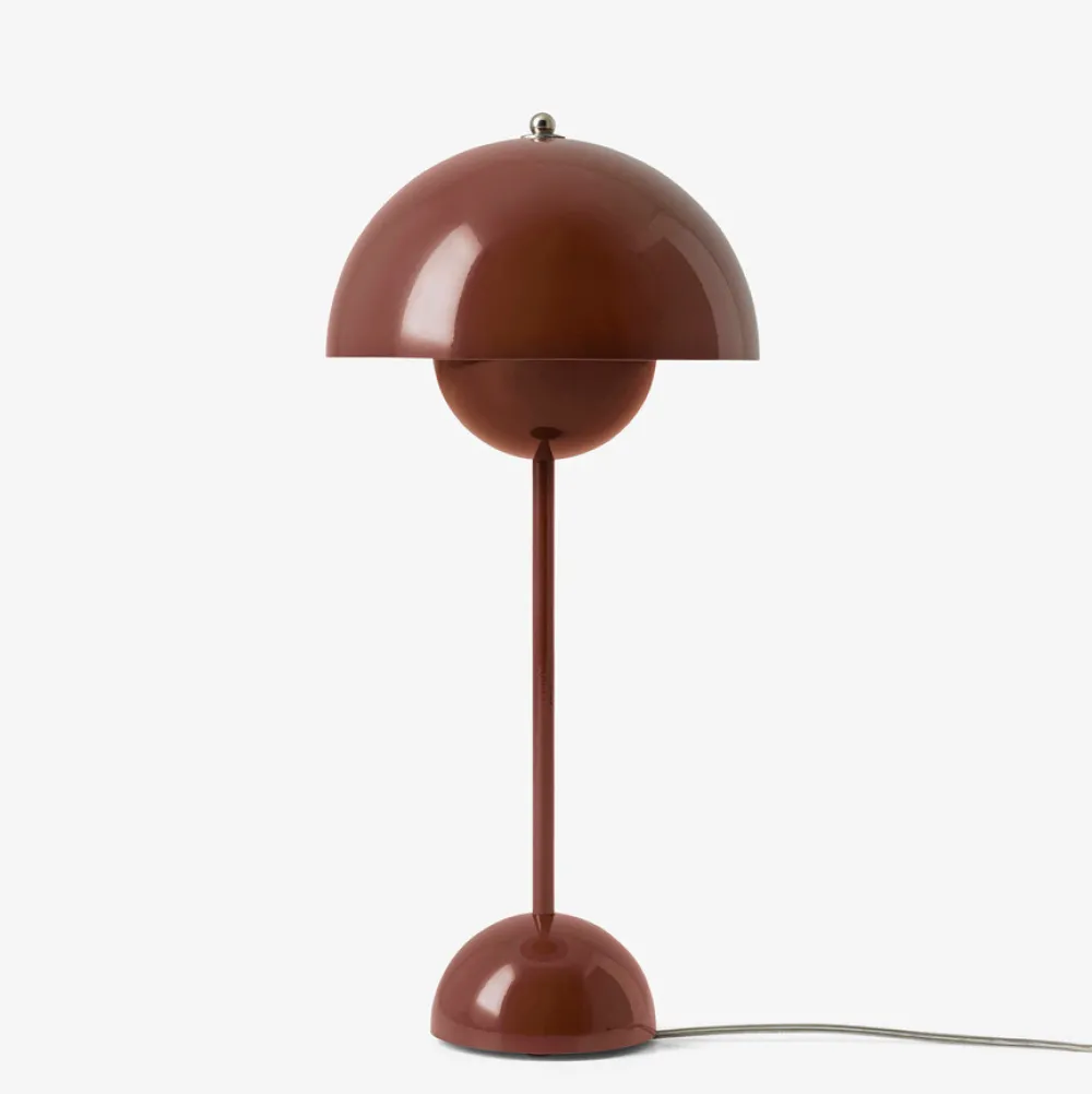 Børn &Tradition Belysning|Bordlamper>Flowerpot Table Lamp VP3 Red Brown