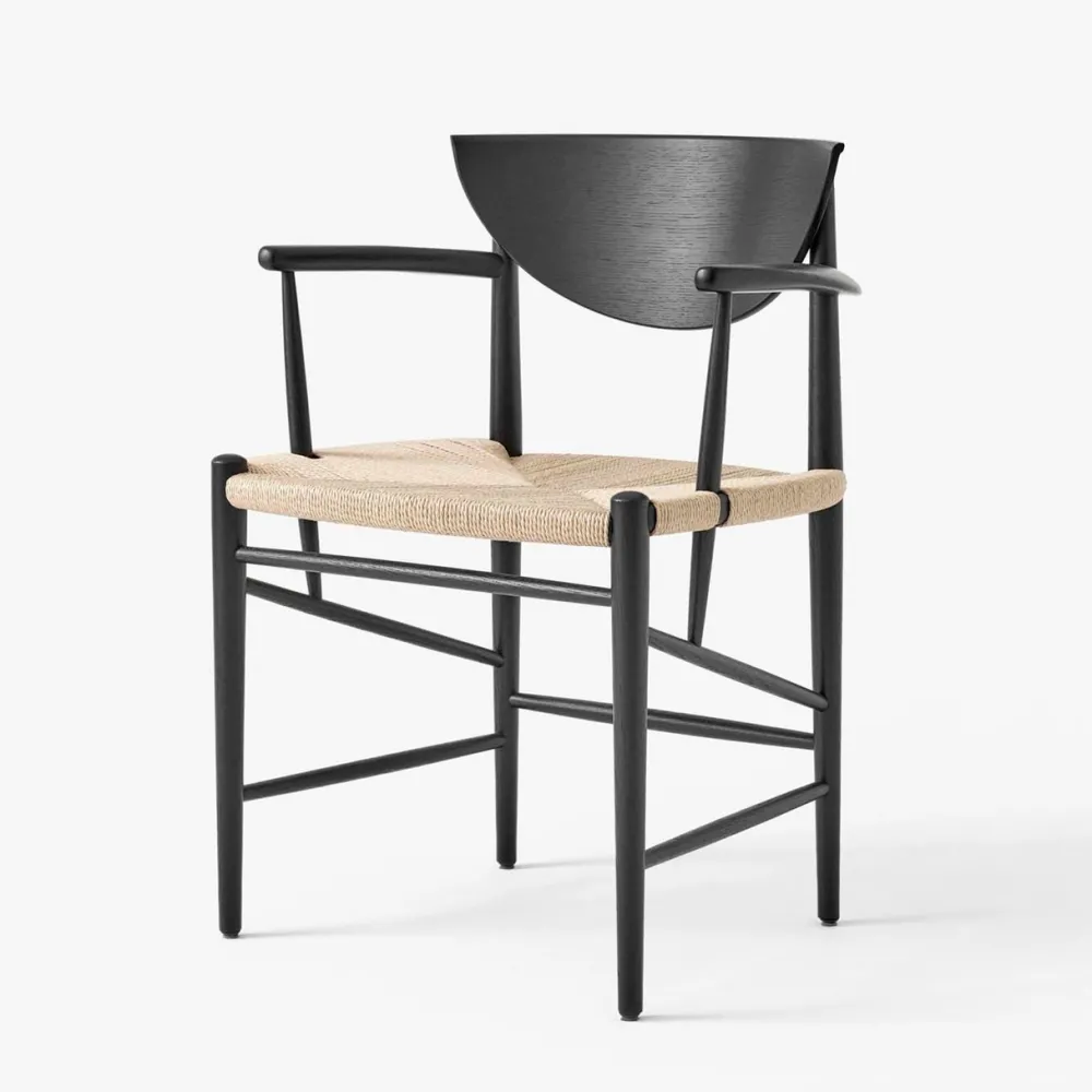 &Tradition Stole|Stue>HM4 Drawn Chair Black Lacquered Oak