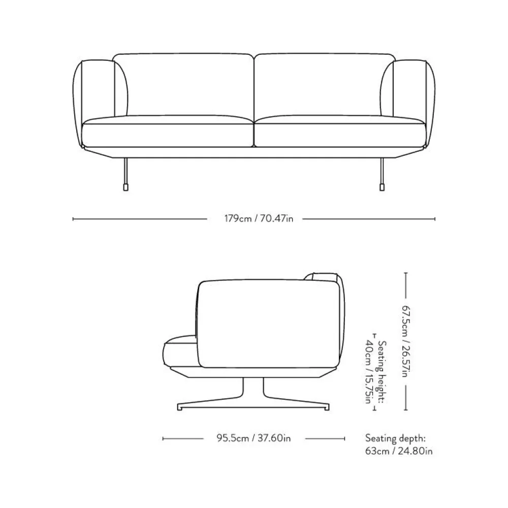 &Tradition Stue|Sofaer>Inland AV22 Sofa Cognac Læder