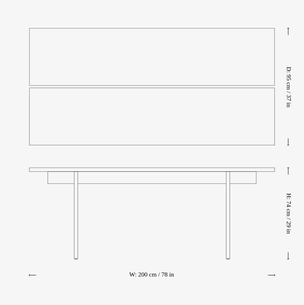 &Tradition Stue|Kontor>ITA OS1 Dining Table Dark Stained Oak