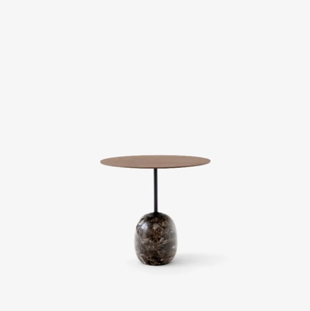 &Tradition Borde>LN9 Lato Bord Warm Black/Valnød Ø50 cm