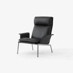 &Tradition Stue|Stole>Muno LN17 Black Noble Leather Dark Chrome Legs