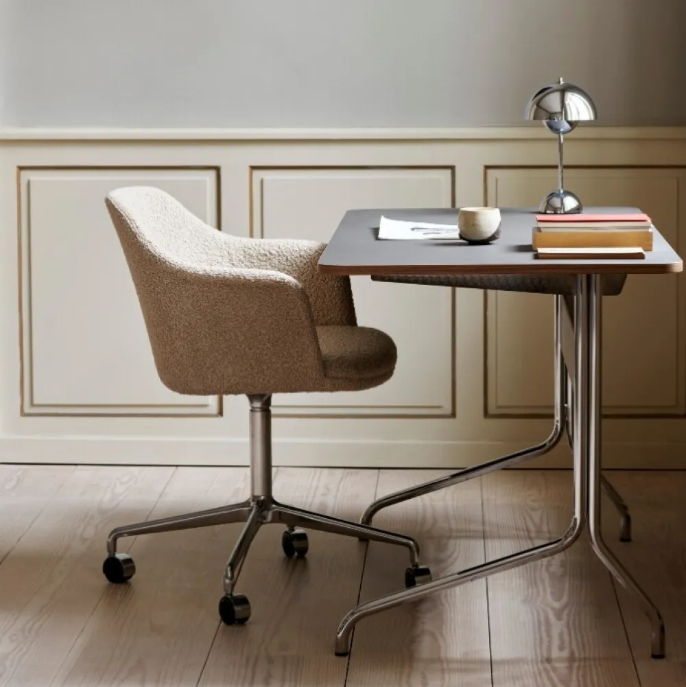 &Tradition Kontor>Pavilion AV16 Iron Linoleum Walnut Chrome Base