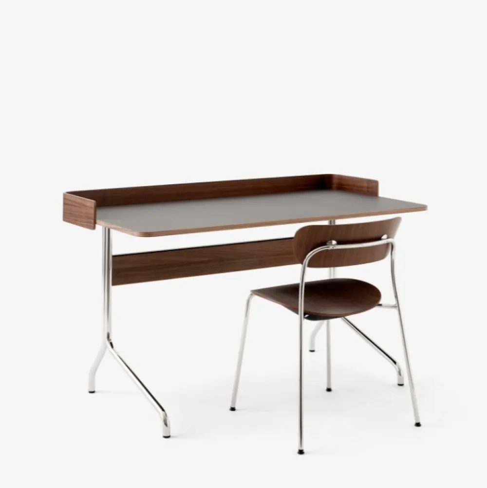 &Tradition Kontor>Pavilion AV17 Iron Linoleum Walnut Chrome Base