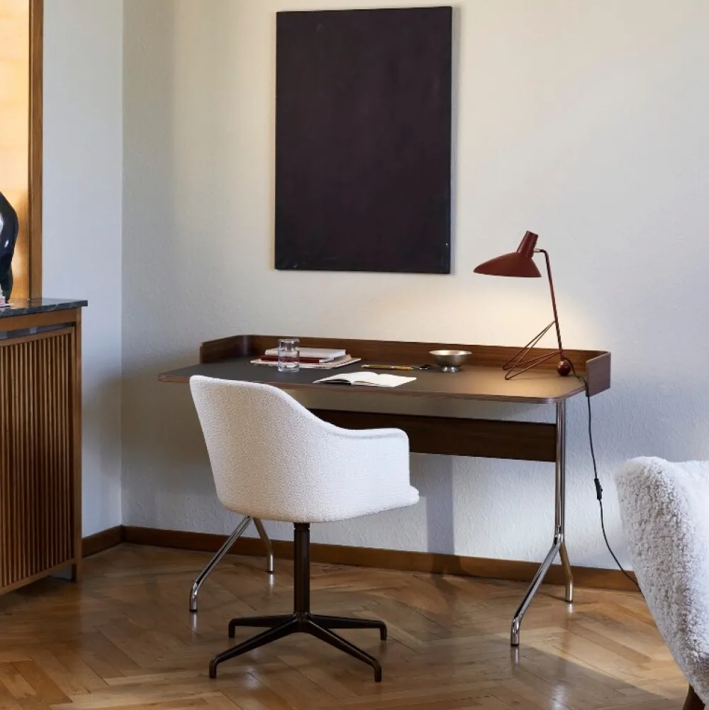 &Tradition Kontor>Pavilion AV17 Iron Linoleum Walnut Chrome Base