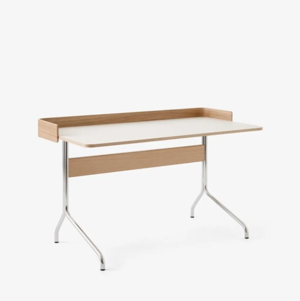 &Tradition Kontor>Pavilion AV17 Mushroom Linoleum Oak Chrome Base