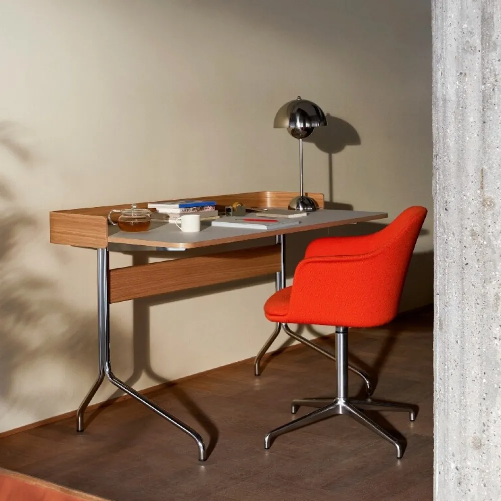 &Tradition Kontor>Pavilion AV17 Mushroom Linoleum Oak Chrome Base