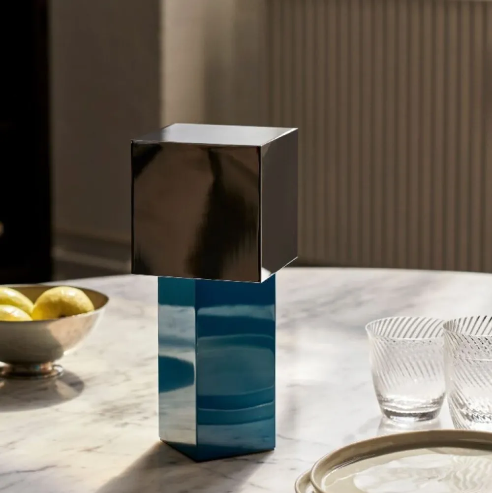 Børn &Tradition Kontor|Belysning>Pivot ATD7 Bordlampe Blue/Silver