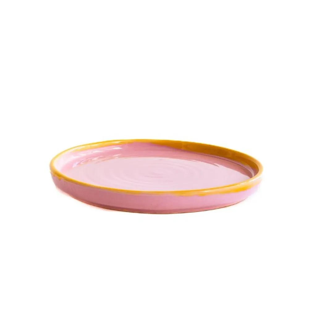 Val Pottery Køkken|Keramik & Porcelæn>Jose Plate Pink/Yellow Edge