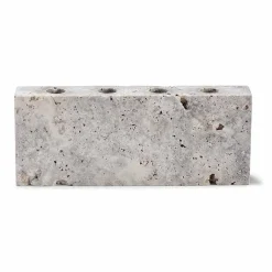 Wabi Sabi Nordic Adventsstager|Lysestager>Epode Lysestage (4) Travertin Silver