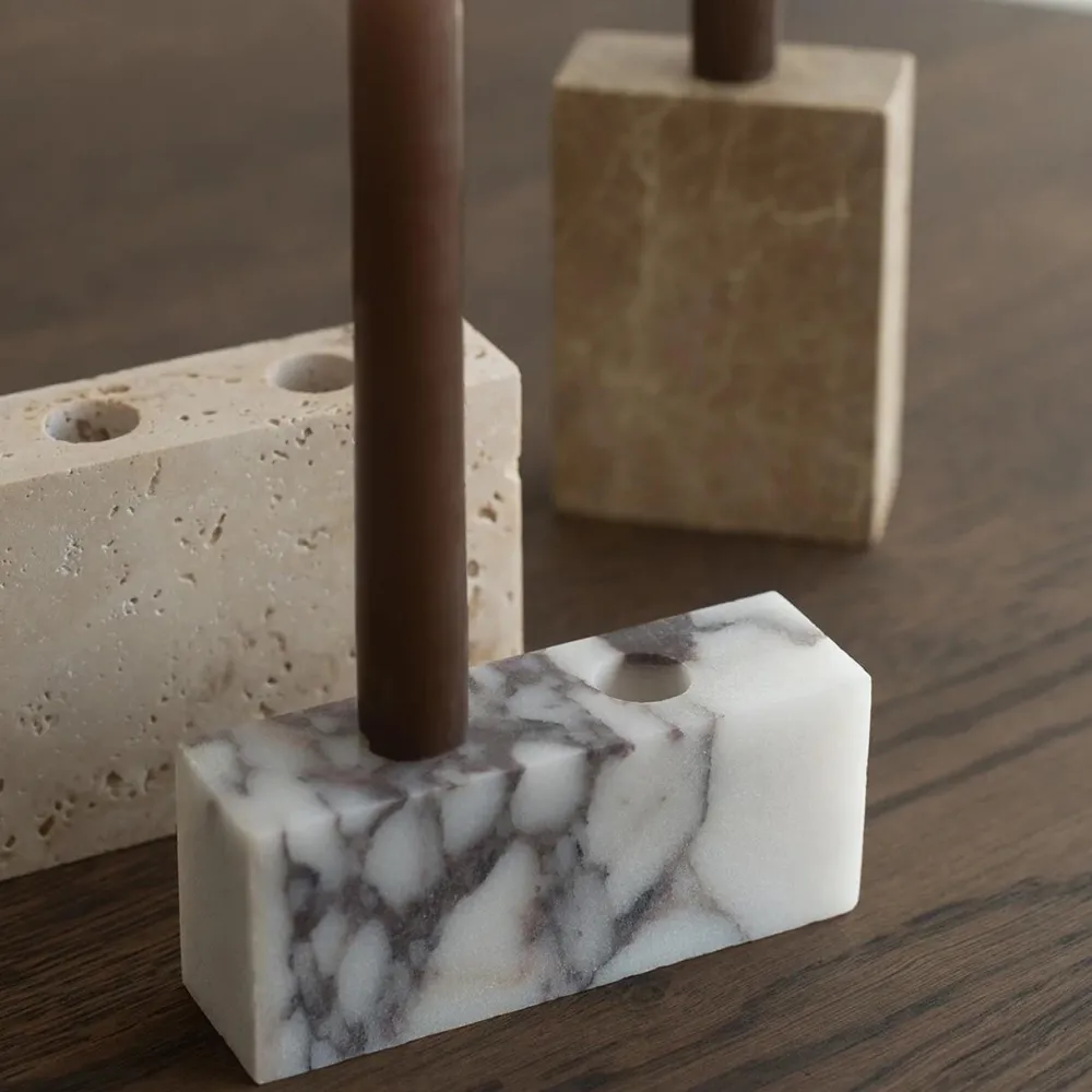 Wabi Sabi Nordic Andet Boligtilbehør|Lysestager>Epode Lysestage (2) Calacatta Violetta