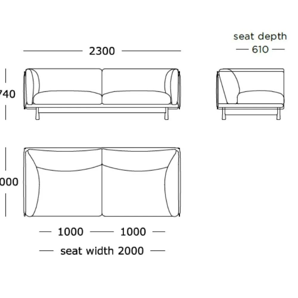 Wendelbo Sofaer|Stue>Kite 2.5-Pers. Sofa