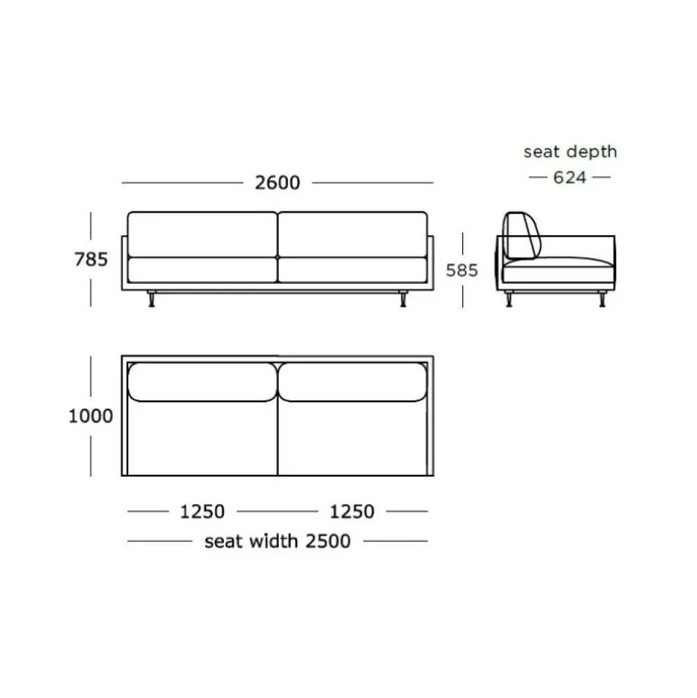 Wendelbo Stue|Sofaer>Maho 3 Pers. Sofa Navona 02