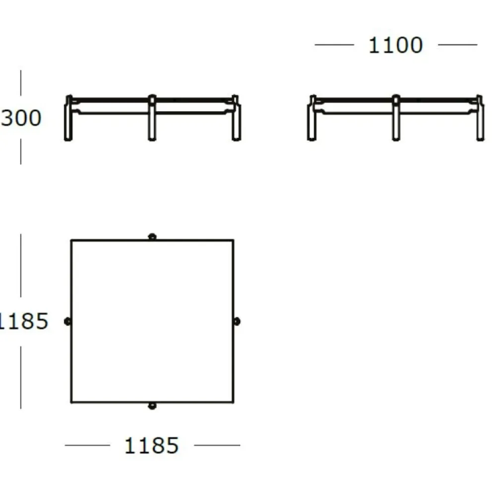 Wendelbo Borde|Stue>Notch Square Large Sofabord